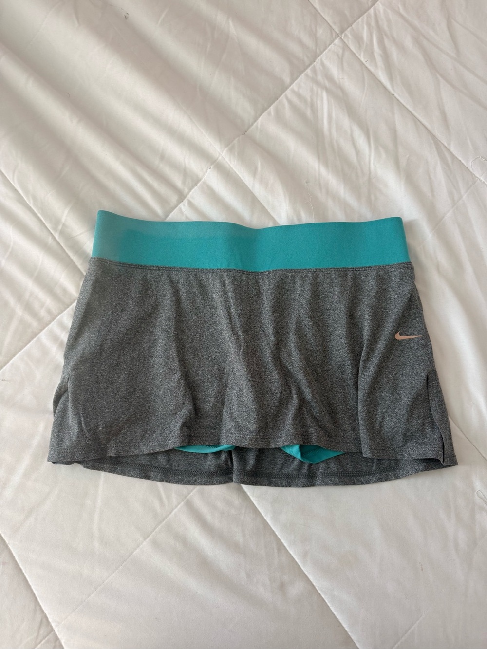 Nike Gray Athletic Skort with Teal Waistband and shorts